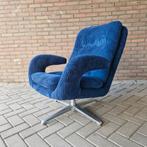 Vintage fauteuil nieuw bekleed ribstof draaifauteuil, Huis en Inrichting, Fauteuils, Kolibrivintagehal@gmail.com, Vintage design