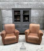 Franse fauteuils schapenleren stoelen, Twee, Leer, Ophalen of Verzenden, Zo goed als nieuw