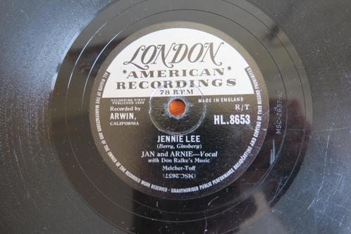 Jan And Arnie Jennie Lee  Wurlitzer Seeburg 78 toeren 78rpm, Cd's en Dvd's, Vinyl Singles, Gebruikt, Overige typen, Pop, 10 inch