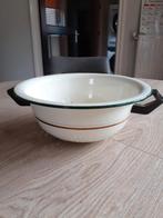 Vintage Emaille Vergiet met Handvatten, Antiek en Kunst, Antiek | Emaille, Ophalen of Verzenden