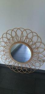 Spiegel van rotan Ibiza/Boho stijl, Huis en Inrichting, Woonaccessoires | Spiegels, Ophalen, Rond, Nieuw, Minder dan 100 cm