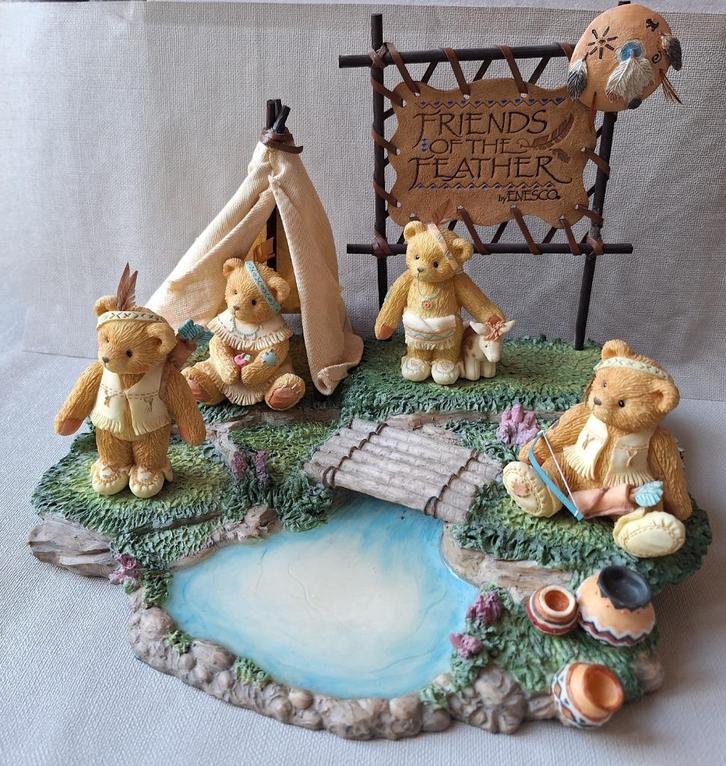 Cherished Teddies - Friends of the Feather set, Verzamelen, Beren en Cherished Teddies, Zo goed als nieuw, Beeldje, Cherished Teddies
