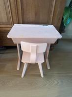 Vintage school bankje met stoeltje, Ophalen, Gebruikt, Tafel(s) en Stoel(en)