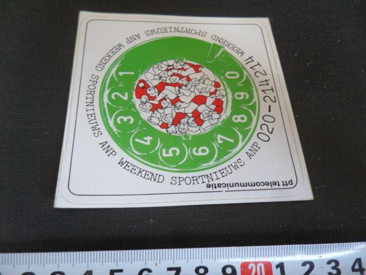 sticker PTT Telecom ANP weekend sportnieuws 020-214214, Verzamelen, Stickers, Zo goed als nieuw, Bedrijf of Vereniging, Ophalen