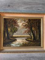 Schilderij: Boslandschap met Water, Antiek en Kunst, Kunst | Schilderijen | Klassiek, Ophalen of Verzenden