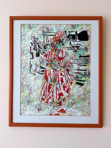 Kleurrijk Schilderij – Traditionele Klederdracht beschikbaar voor biedingen