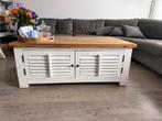 Landelijke salontafel 120x70 cm met shutter deuren., Huis en Inrichting, Tafels | Salontafels, Gebruikt, 100 tot 150 cm, Landelijk