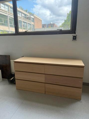 Ikea malm 6 lades, eiken look - afbeelding 1