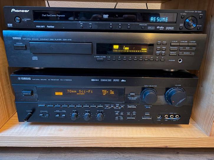 Yamaha RX-V795RDS set met 4 speakers en DVD speler, Audio, Tv en Foto, Home Cinema-sets, Gebruikt, Dvd-speler, Overige systemen