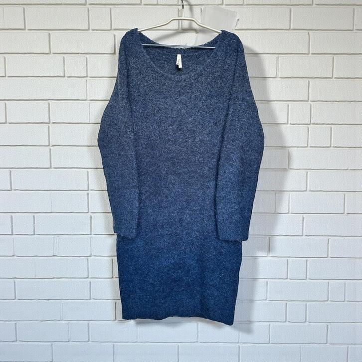 Miss Etam Jurk Maat L Donkerblauw Gebreid Sweater Wol Alpaca, Kleding | Dames, Jurken, Zo goed als nieuw, Maat 42/44 (L), Blauw