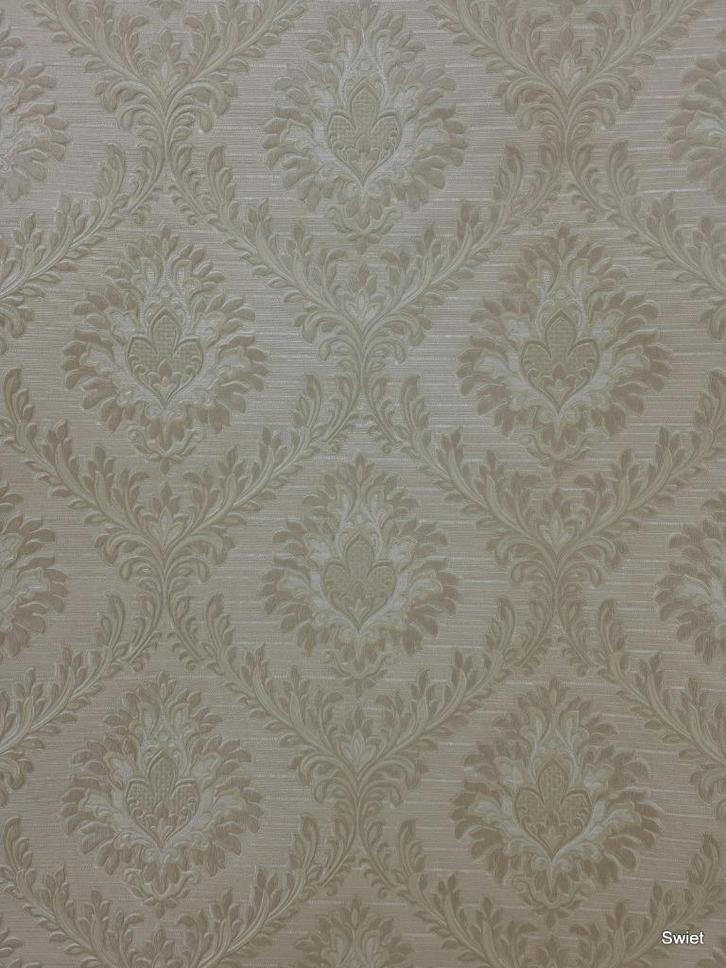 13141 klassiek beige barokbehang met zachte glansstructuur, Huis en Inrichting, Stoffering | Behang, Beige, minder dan 10 m², Ophalen of Verzenden