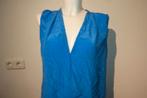 Sandro azuur turquoise blauwe top zijde opening rug 3/40, Maat 38/40 (M), Sandro, Zonder mouw, Gedragen