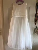 Jurk bruidsmeisje flowergirl wit klassiek strik tule maat146, Meisje, Ophalen of Verzenden, Zo goed als nieuw, Jurk of Rok