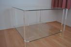 Salontafel, glas, design, 56 bij 81 bij 81 cm, Ophalen, 100 tot 150 cm, 50 tot 75 cm, Vierkant