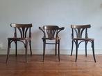 Drie houten Thonet café stoelen, Huis en Inrichting, Stoelen, Ophalen, Gebruikt, Hout, Drie