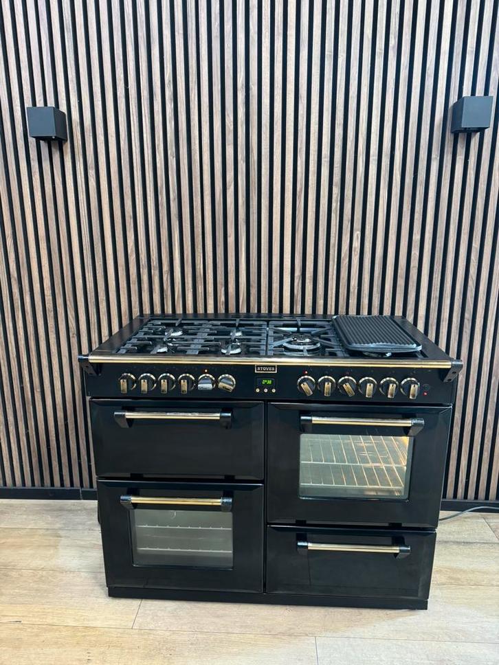 Mooie zwart messing Stoves Fornuis 110 cm (Gratis bezorgen), Witgoed en Apparatuur, Fornuizen, Zo goed als nieuw, Vrijstaand, Gas