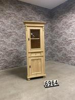 Antiek grenen hoekvitrine nr6964, Huis en Inrichting, Kasten | Vitrinekasten, Antiek, Glas, Nieuw, 150 tot 200 cm