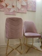 2 prachtige fluwelen eetkamerstoelen, Huis en Inrichting, Stoelen, Ophalen of Verzenden, Zo goed als nieuw, Overige kleuren