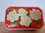 Rood blik met witte rozen., Verzamelen, Blikken, Ophalen of Verzenden, Gebruikt, Overige, Overige merken