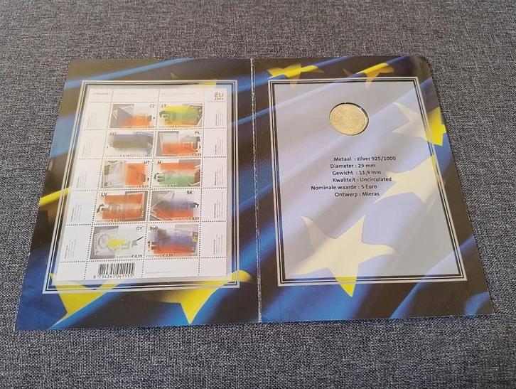 Zilver € 5 Euro 2004 & Postzegels - Welkomset Uitbreiding EU, Postzegels en Munten, Munten | Europa | Euromunten, Losse munt, 5 euro