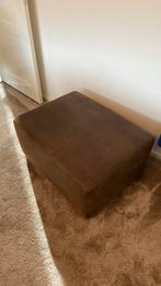 Lederen poef, Huis en Inrichting, Banken | Voetenbanken en Poefen, Ophalen, Zo goed als nieuw, Rond, Minder dan 50 cm