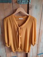 Fame Okergele Voile Blouse 3-kwart mouwen Maat 36 S, FAME, Geel, Ophalen of Verzenden, Zo goed als nieuw