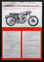 Originele folder DEMM 175 cc 4-takt (Engels) - 1957, Verzenden, Overige merken