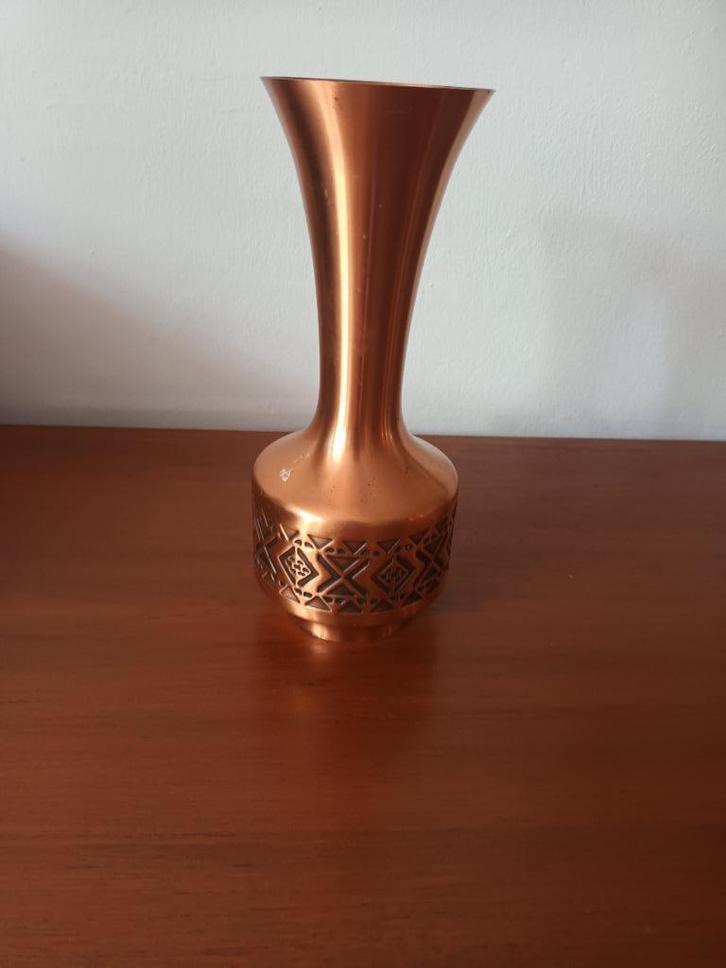 Vaasje/ Koper/ Vintage Massiv Kupfer Copper Vase Mid Century, Antiek en Kunst, Antiek | Koper en Brons, Koper, Ophalen of Verzenden
