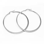 Ø50mm Oorbellen Dames Stalen Zilverkleur Oorringen Platte, Sieraden, Tassen en Uiterlijk, Oorbellen, Overige materialen, Hangers
