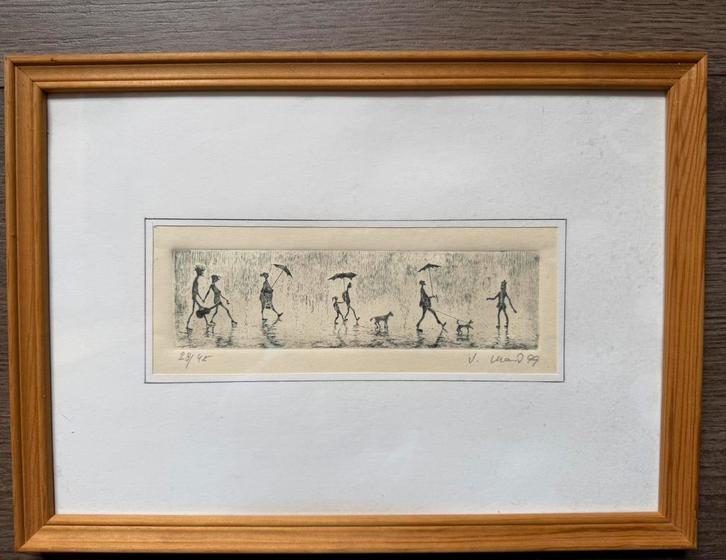 4 originele etsen, Antiek en Kunst, Kunst | Etsen en Gravures, Ophalen