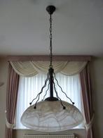 SUPERMOOIE enkele hanglamp bruin metaal met creme glas, Huis en Inrichting, Lampen | Hanglampen, Zo goed als nieuw, Ophalen, Glas
