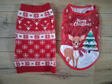 2 leuke honden "Kerst" Truitjes. beschikbaar voor biedingen