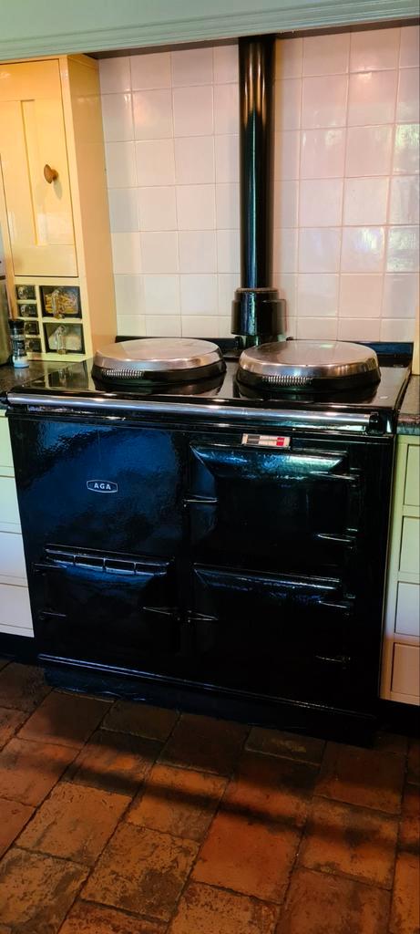 AGA fornuis gas, Witgoed en Apparatuur, Fornuizen, Zo goed als nieuw, Vrijstaand, Gas, 5 kookzones of meer, 60 cm of meer, Ophalen