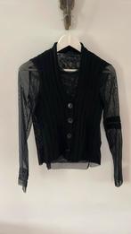 Toffe vintage mesh/wollen top van Kathleen Madden, Zwart, Ophalen of Verzenden, Zo goed als nieuw, Lange mouw