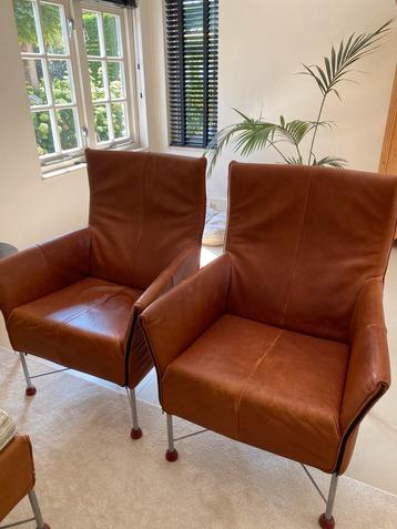 2 x Fauteuil Charly van Montis met Hocker beschikbaar voor biedingen
