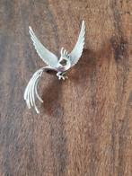 Zilveren broche in de vorm van een feniks / vuurvogel, Ophalen of Verzenden, Zo goed als nieuw, Zilver, Zilver