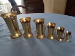 Vintage messing kannen set a  6 stuks, Ophalen of Verzenden