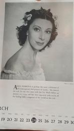 Alicia Markova Kalender Prent 1957, Gebruikt, Ophalen of Verzenden, 1940 tot 1960, Prent