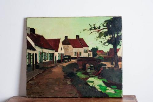 Schilderij Brugge gesigneerd Charles Lebon 1931, Antiek en Kunst, Kunst | Schilderijen | Klassiek, Ophalen of Verzenden