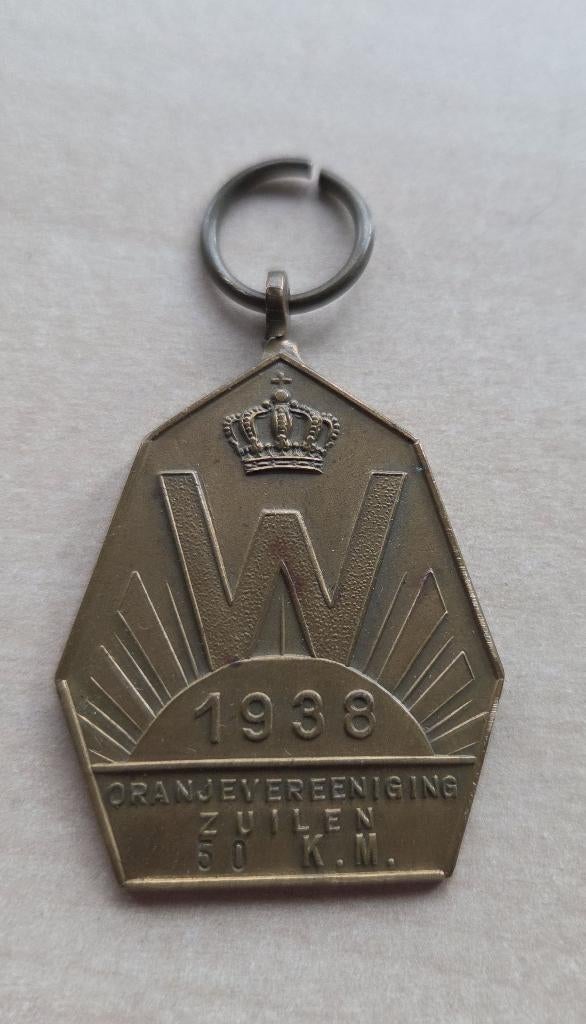 Geboorte Prinses Beatrix 1938 Koningin Zuilen medaille, Ophalen of Verzenden, Overige materialen