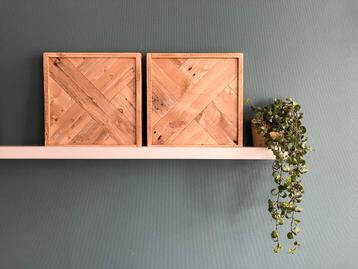 Handgemaakte Houten Wanddecoratie (set van 2) NIEUW beschikbaar voor biedingen