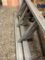Aluminium ladder 2-delig: 2x14 treden 2x4 meter, Ophalen, Gebruikt, Ladder, Opvouwbaar of Inschuifbaar