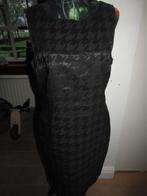F1534 Sarah Pacini mt 42 jurk zwart pied de poule mouwloos, Verzenden, Sarah Pacini, Zwart, Maat 42/44 (L)