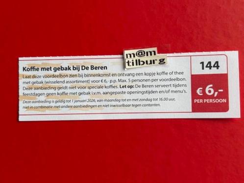Bon 144 Koffie met gebak bij De Beren €6,- per persoon, Tickets en Kaartjes, Kortingen en Cadeaubonnen, Drie personen of meer