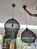 2 Hanglampen verzinkt draadstaal netwerk, Huis en Inrichting, Lampen | Hanglampen, Ophalen, Zo goed als nieuw, Oosters, Metaal