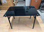 Bureau met zwart glazen blad, Huis en Inrichting, Bureaus, Ophalen of Verzenden, Gebruikt, Bureau