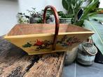 Handbeschilderde oude houten bak mand, Verburgt Vintage, Mand, Ophalen of Verzenden, Schipluidenlaan 20 5035KJ Tilburg