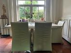 Natuurstenen eettafel en 4 eetkamerstoelen, Huis en Inrichting, Ophalen, Gebruikt, 200 cm of meer, 50 tot 100 cm