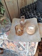 Goudkleurige stenen schaal met glas, Ophalen of Verzenden, Zo goed als nieuw