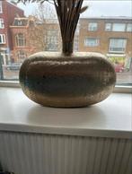 Gouden Aluminium Vaas, Huis en Inrichting, Woonaccessoires | Vazen, Overige materialen, Gebruikt, Geel, Ophalen of Verzenden